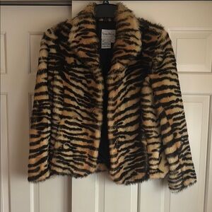 Pamela McCoy Black and Orange Teddy Jacket